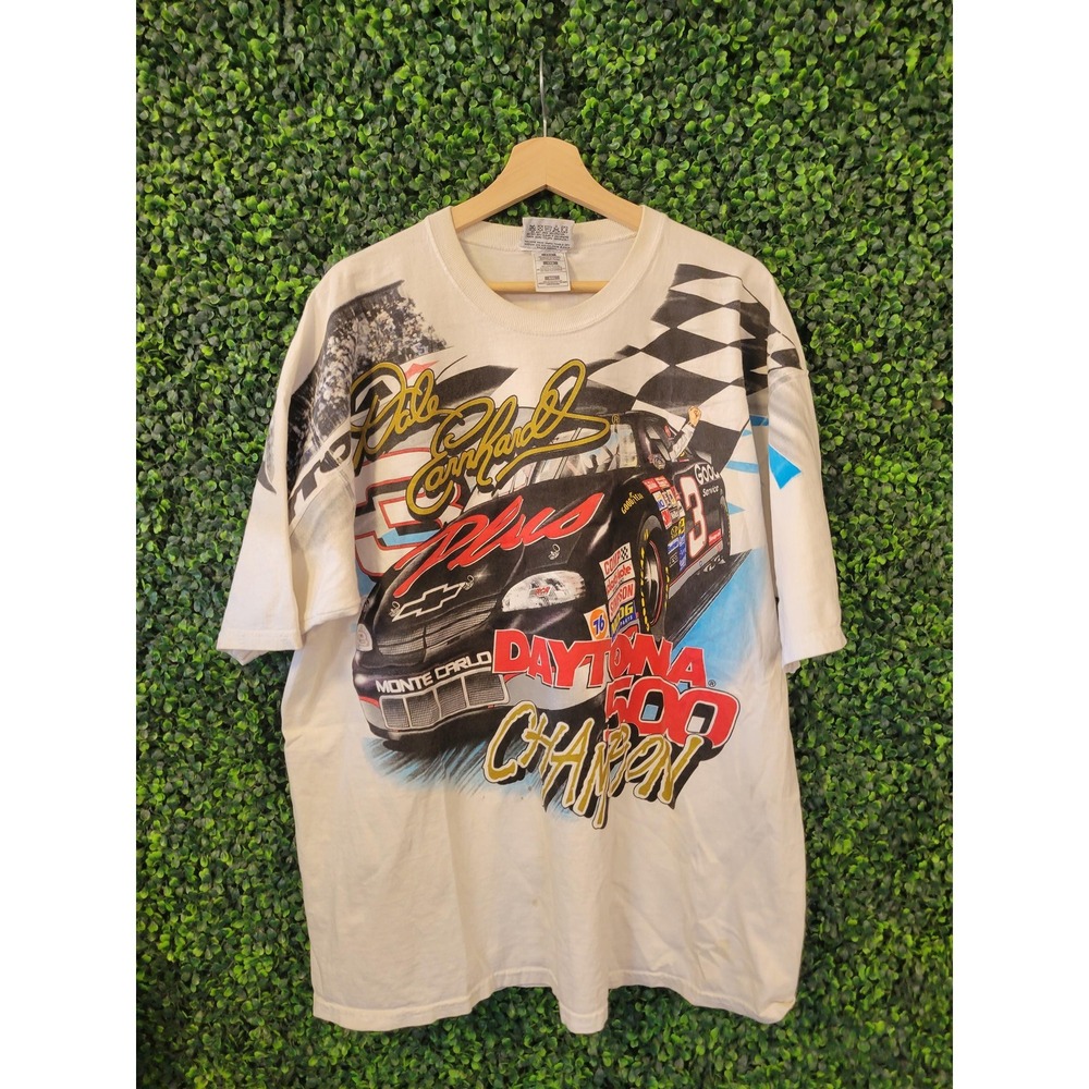 vtg DALE EARNHARDT NASCAP Aop Tee Xxl // retro aop chase authentics Daytona 500